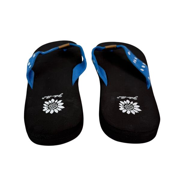 Yellow Box Blue White Polka Dot Sandals Comfort Women's Size 10 Flip Flop - Picture 8 of 10
